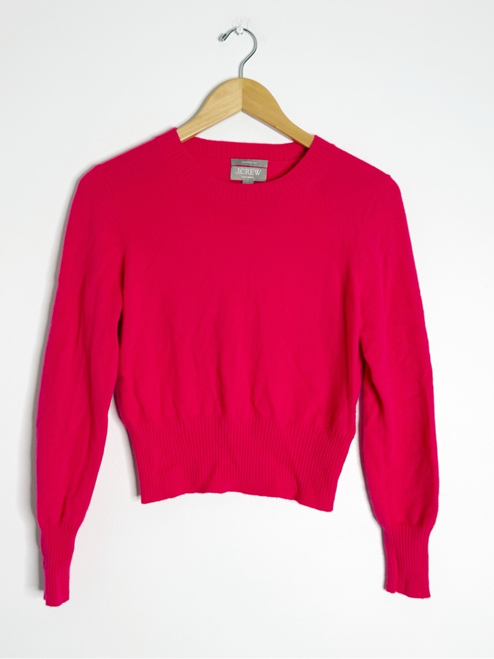 J.Crew Cashmere Cropped Sweater Pink Size S Crewneck